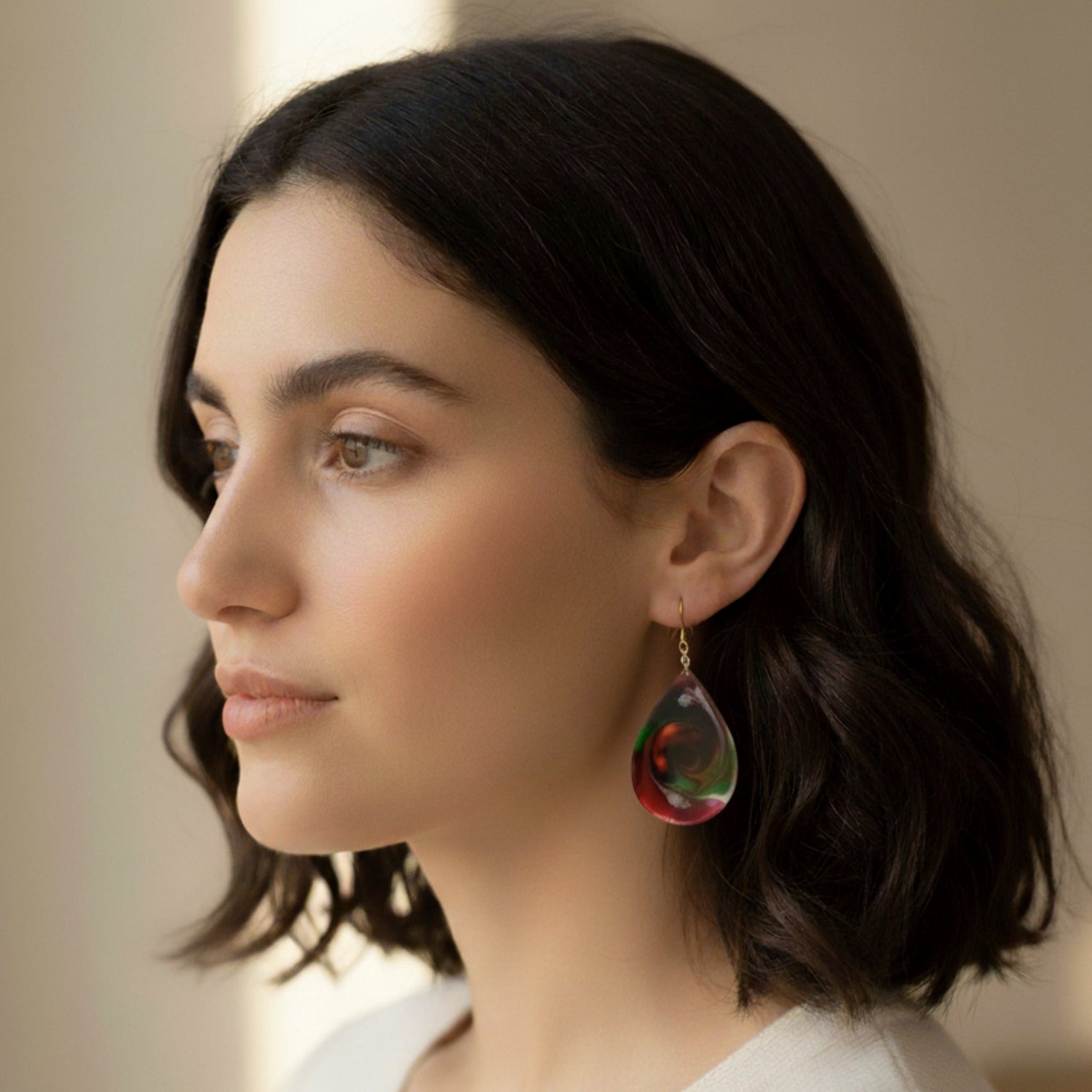 Boucles d'oreilles en résine artisanales