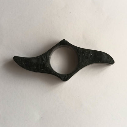 Bague de Lecture Ergonomique en Résine Marbrée Noire et Blanche