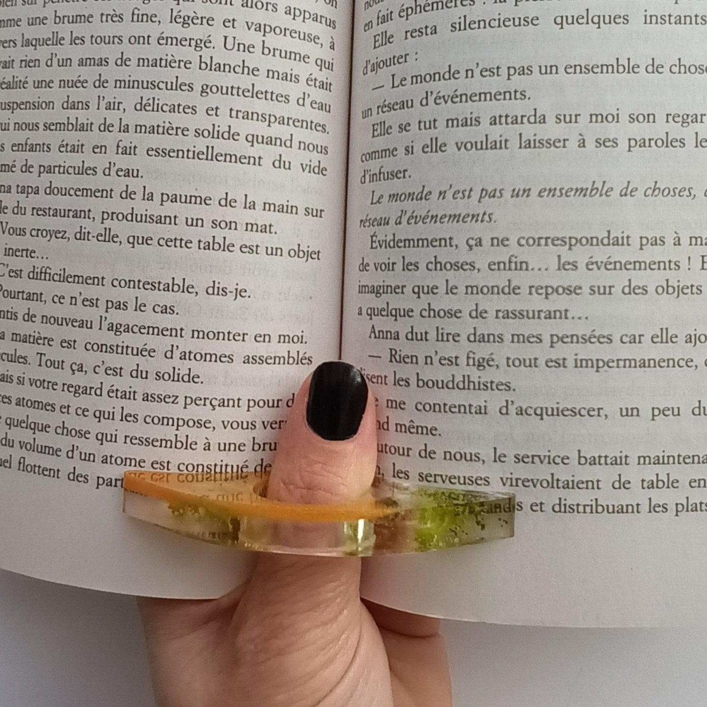 Bague de Lecture Ailée Fleurs Séchées - Résine Artisanale Fait Main