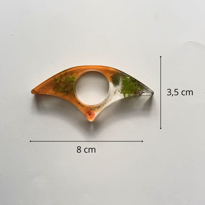 Bague de Lecture Ailée Fleurs Séchées - Résine Artisanale Fait Main