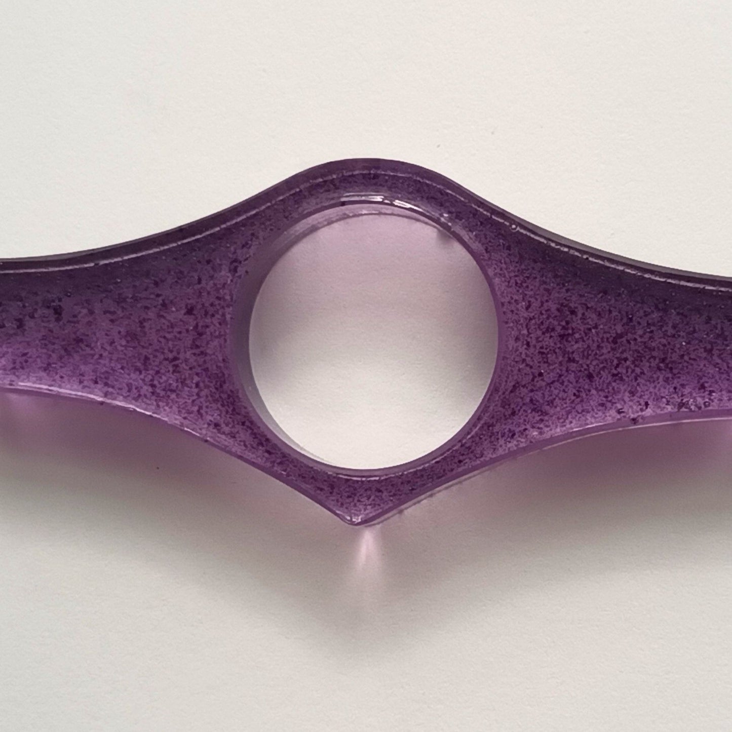 Bague de Lecture Ailée Violet Pailleté - Résine Artisanale Fait Main