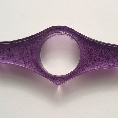 Bague de Lecture Ailée Violet Pailleté - Résine Artisanale Fait Main