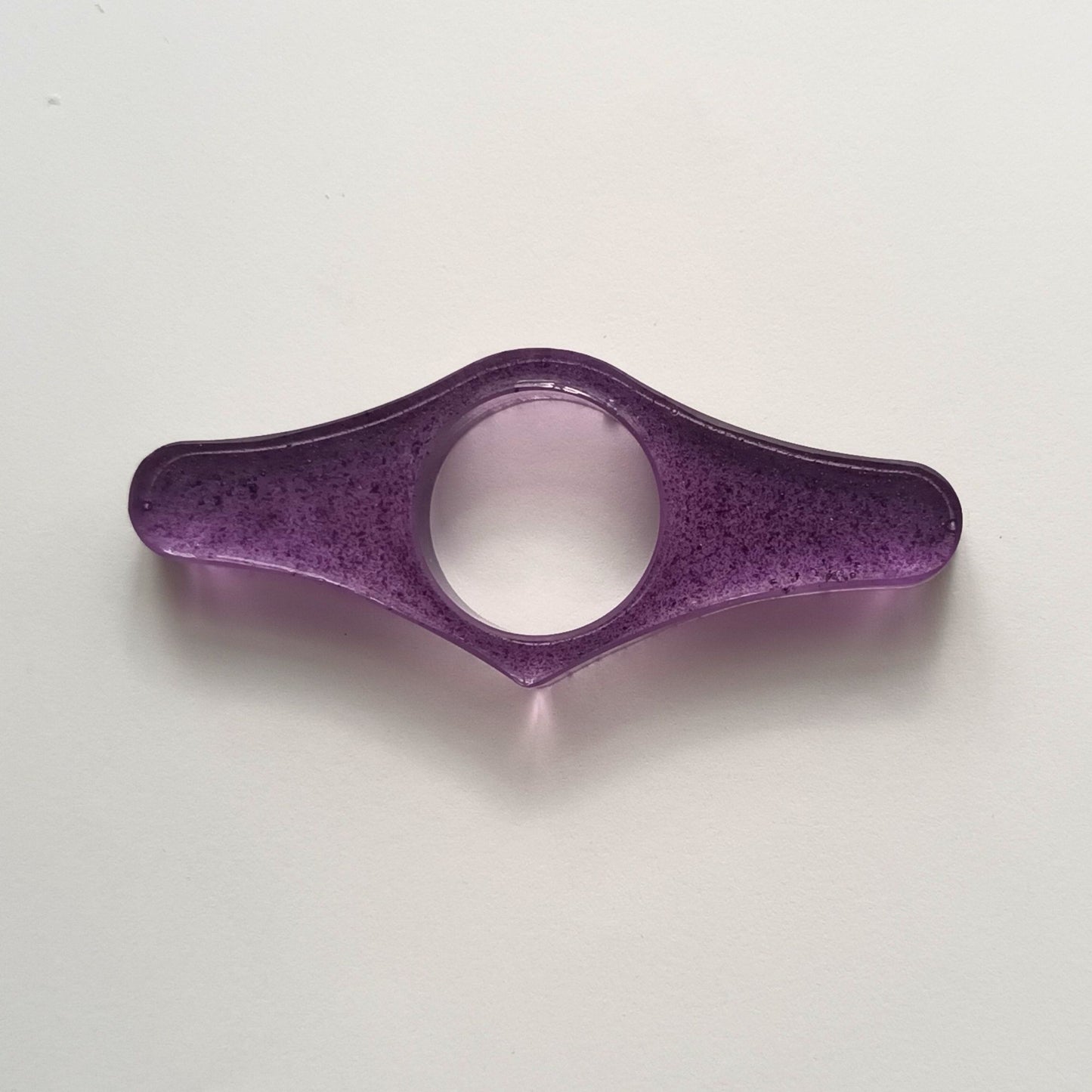 Bague de Lecture Ailée Violet Pailleté - Résine Artisanale Fait Main