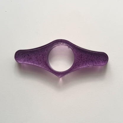 Bague de Lecture Ailée Violet Pailleté - Résine Artisanale Fait Main