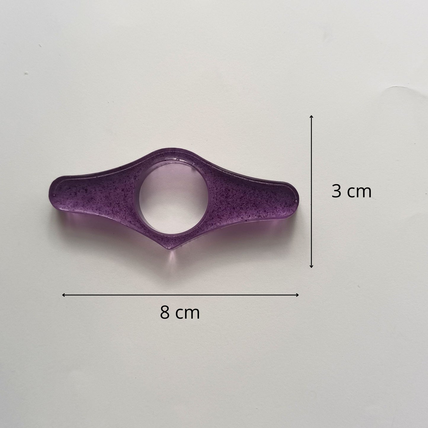 Bague de Lecture Ailée Violet Pailleté - Résine Artisanale Fait Main