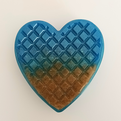 Boîte à bijoux résine océan sable pailleté - Cœur avec couvercle - Rangement artisanal unique fait main