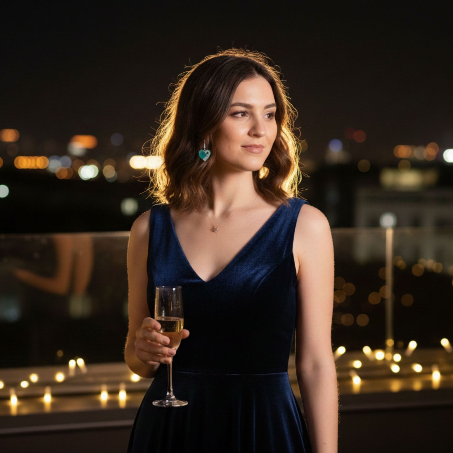 Boucles d'Oreilles Puces Cœur en Résine "Jardin d'Été" - Vert Tendre et Éclats Argentés