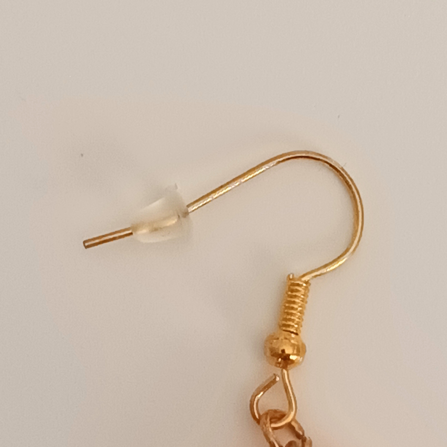 Boucles d'oreilles résine orange pailleté doré lune hexagones - Ovales cosmiques ultra-légères - Bijou artisanal unique fait main