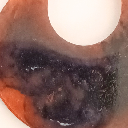 Boucles d'oreilles résine terracotta brun marbré - Gouttes double niveau ultra-légères - Bijou artisanal unique fait main