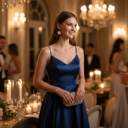 Boucles d'Oreilles Pendante Résine 3 cm – Cristaux Rose Gold & Mica Blanc Nacré – Acier Anti-oxydable