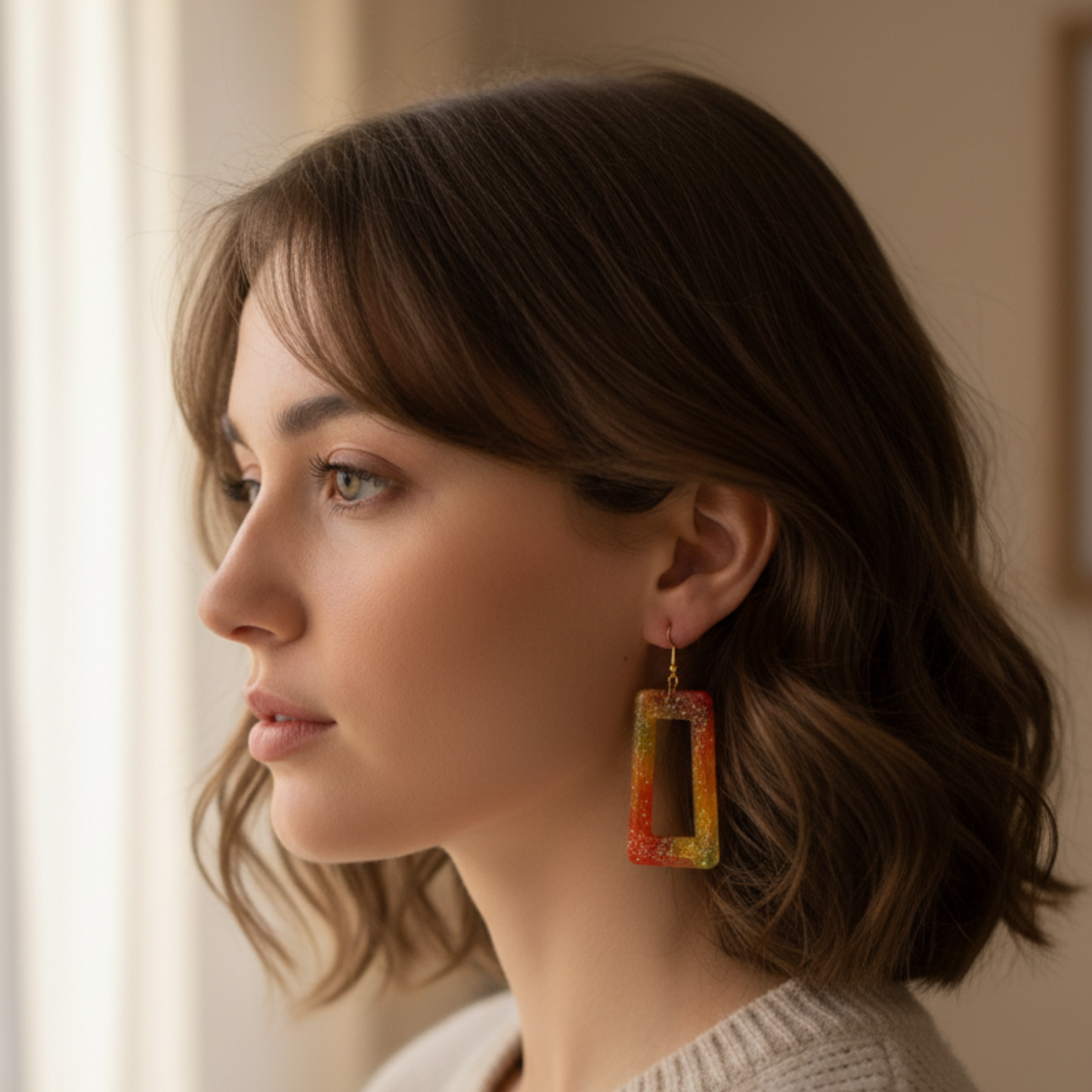 Boucles d'oreilles résine personnalisées sur mesure - Création unique à vos couleurs - Bijou artisanal fait main