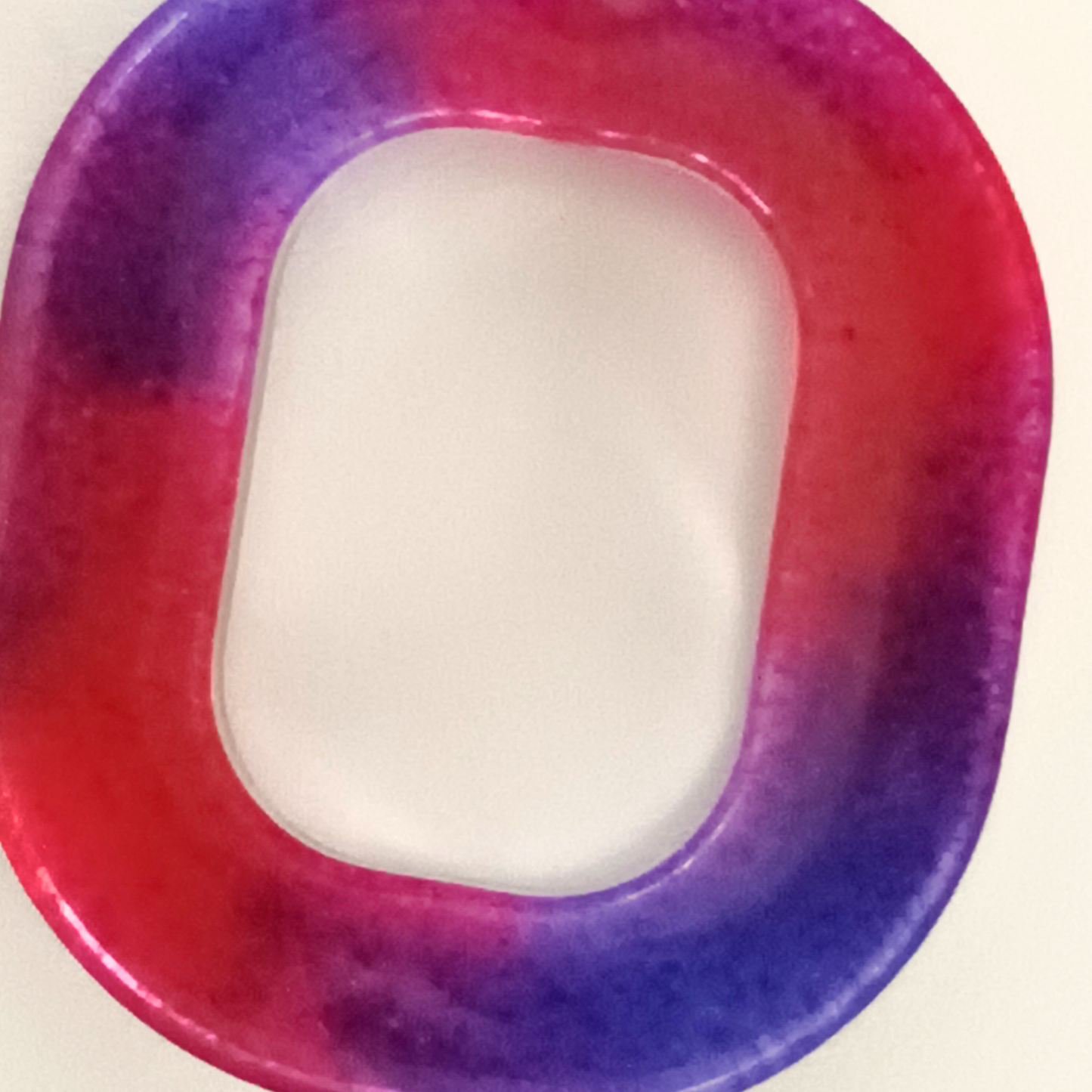Boucles d'oreilles résine dégradé rose violet bleu - Ovales arrondis effet aquarelle ultra-légers - Bijou artisanal unique fait main