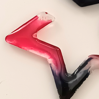 Boucles d'oreilles résine étoile rose bleu marbré - Double niveau ultra-légères - Bijou artisanal unique fait main