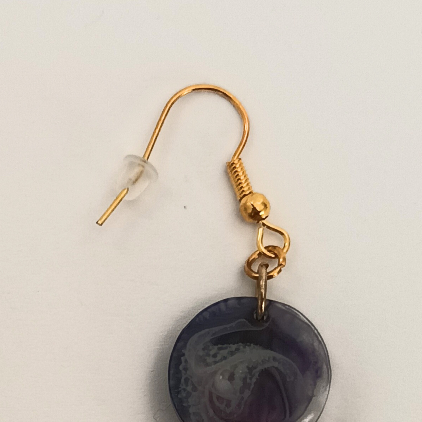 Boucles d'oreilles résine étoile rose bleu marbré - Double niveau ultra-légères - Bijou artisanal unique fait main