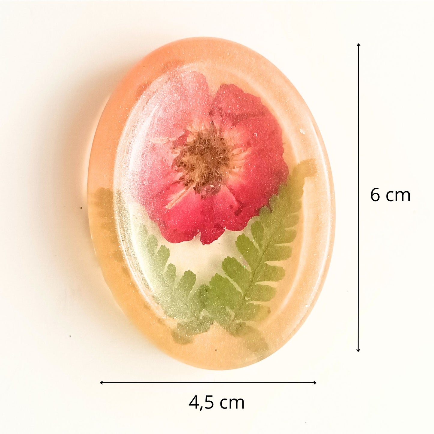 Galet de Sérénité - L'Instant Floral Éternel (Rouge Vif)