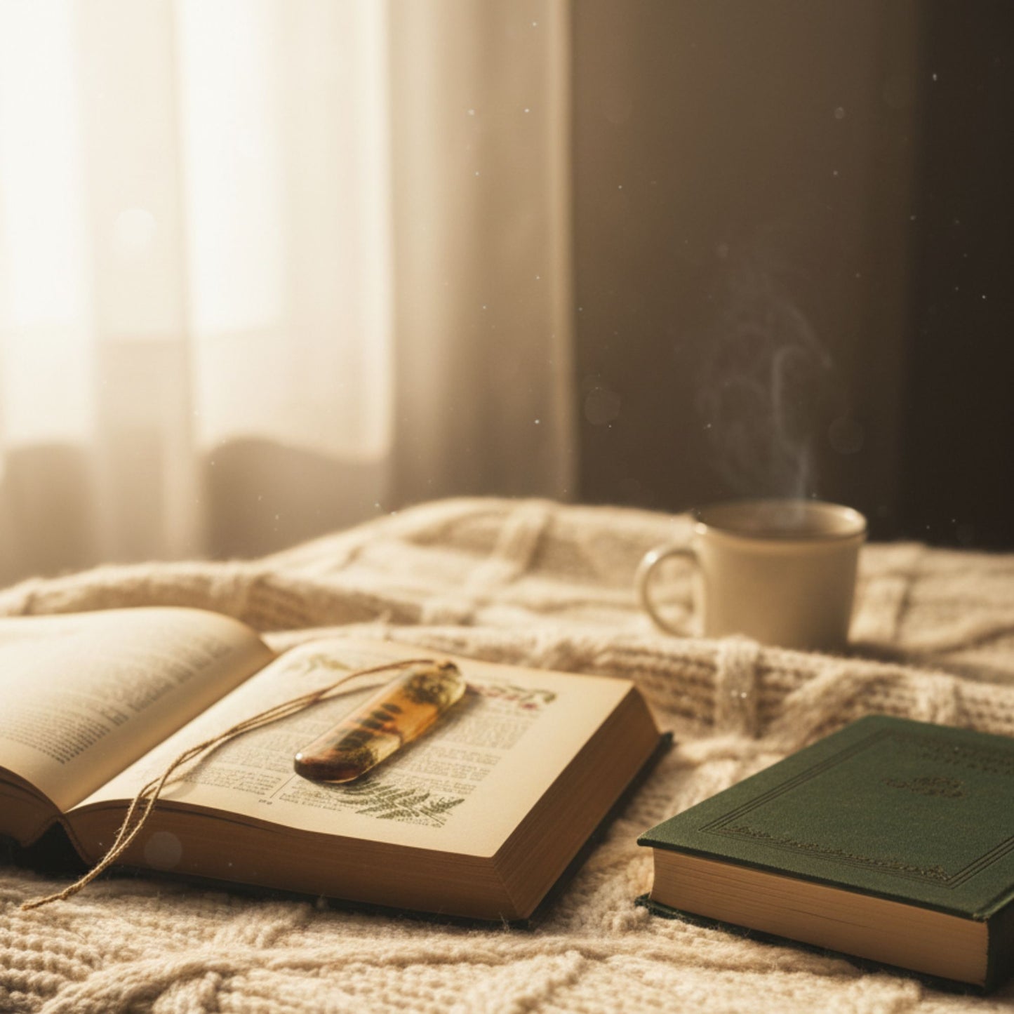 Marque-page résine végétaux séchés mousse fleurs - Rectangle transparent nature - Accessoire artisanal unique fait main