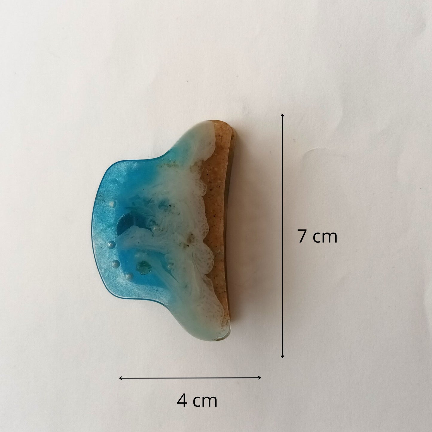 Grande Pince à Cheveux Crabe Vague Océan en Résine - Effet Plage 3D - Création Artisanale