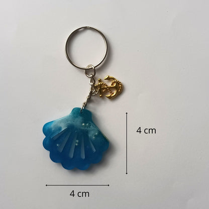 Porte-clés Coquillage Turquoise - Résine Artisanale Ancre Marine