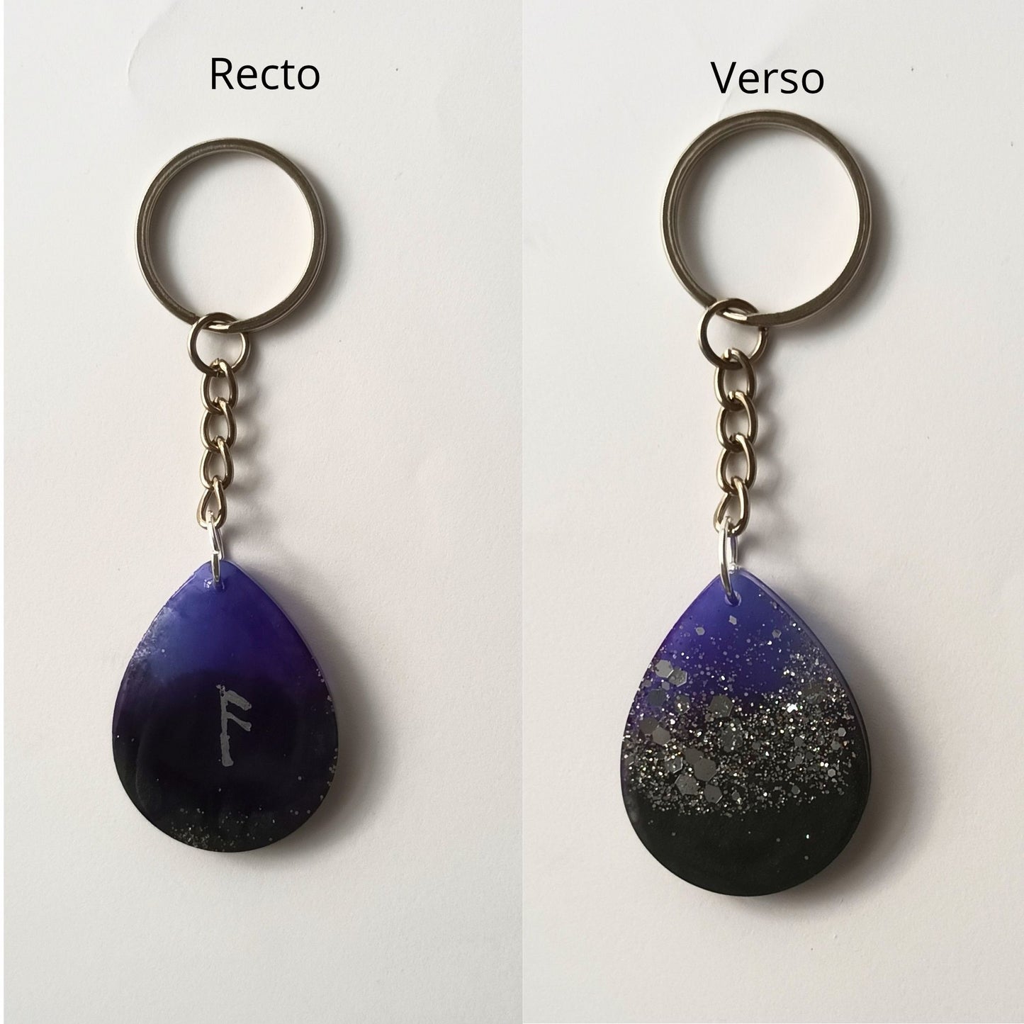 Porte-clés Rune Ansuz Galaxy - Résine Artisanale Symbole Viking