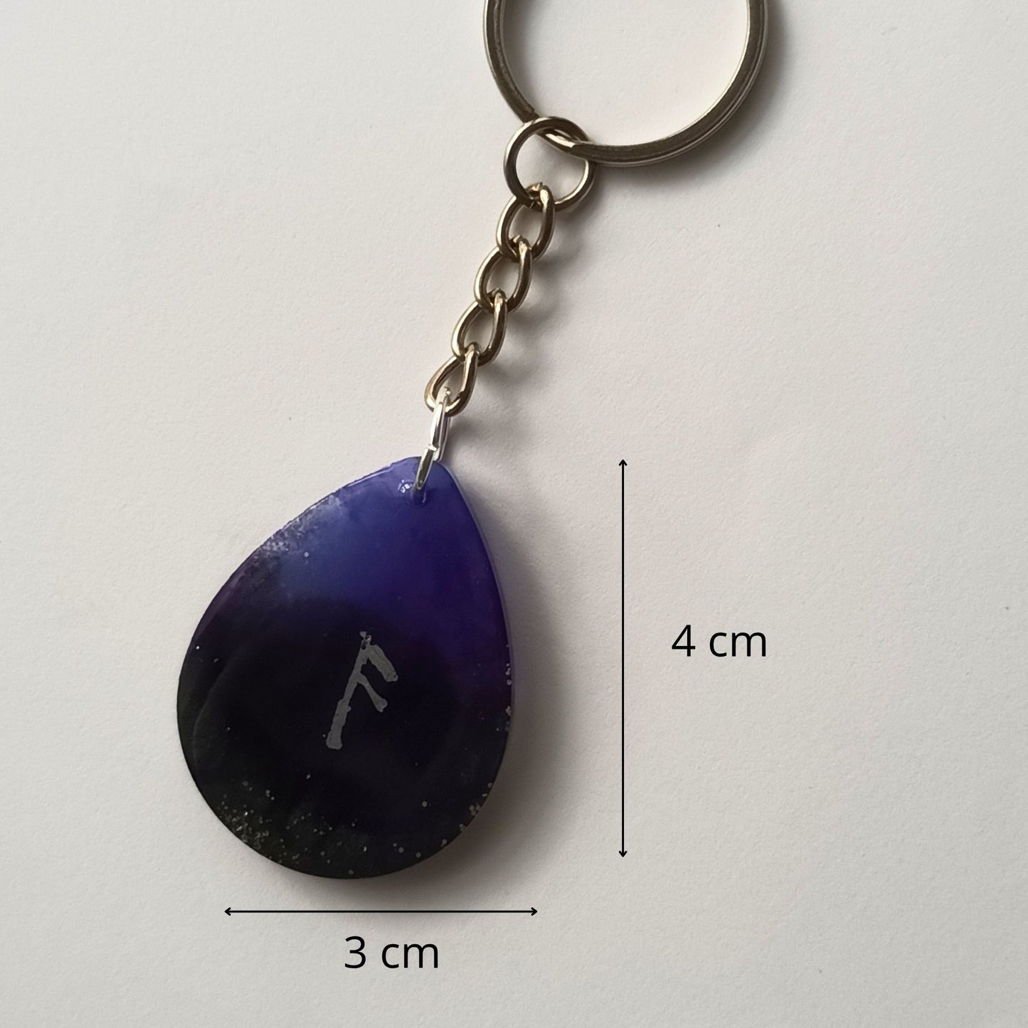 Porte-clés Rune Ansuz Galaxy - Résine Artisanale Symbole Viking