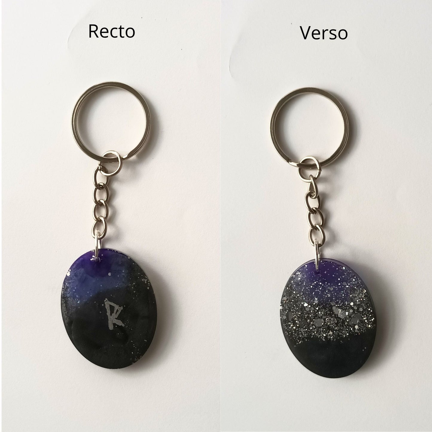 Porte-clés Rune Raido Galaxy - Résine Artisanale Symbole Viking